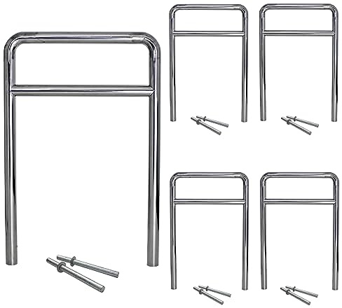 5x TRUTZHOLM Fahrradanlehnbügel Fahrradständer Anlehnständer mit Knierohr 118 x 78 cm aus Edelstahl zum Einbetonieren