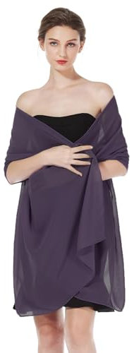 BEAUTELICATE Chiffon Schal Stola Damen Festlich Elegante Tücher Schultertuch Stola für Abendkleider Braut Festlich Sommer Hochzeits (Staubiges Lila - Plus Size)