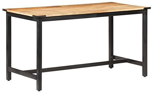 GuyAna Esstisch 140 x 70 x 76 cm Raues Massivholz Mango KüChentisch Ausziehbar Baumkantentisch