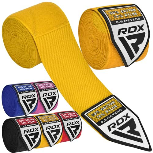 RDX Boxbandagen Kinder 2.5M, Innenhandschuhe Boxen Elastisch Handbandagen Mit Daumenschlaufe für MMA Muay Thai Kickboxen Thaiboxen Boxsack Punchingbälle Sparring Training Boxbandage, Boxing Hand Wraps