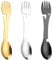 Set di Utensili da Campeggio Spork, 3 Pezzi, Apribottiglie da Campeggio, Forchetta Cucchiaio in Acciaio Inossidabile, Funzionalità 5 in 1, Posate Metalliche Polivalenti per Pic-Nic