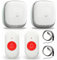 Wireless Caregiver Pager, Elderly Alarm Call Button Personal Panic Button Alarm for Elderly/Home/Patient/Disabled/Nurse 500+ft UK Plug(2 Receivers 2 Call Buttons)