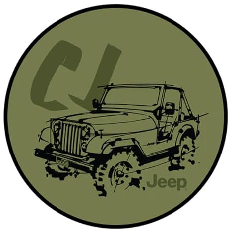 Jeep Adesivo CJ serigrafato rotondo in vinile 10,2 x 10,2 cm