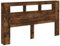 vidaXL Tête de Lit à LED, Panneau avec Rangement, Accessoire de Lit, Tête de Cadre de Lit Chambre, Chêne Fumé 180x18,5x103,5cm Bois d'Ingénierie