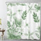 LB Salbei Grünes Blatt Duschvorhang 180x200cm(BxH) Aquarell-Pflanzen Antischimmel Wasserdicht Badezimmer Vorhänge, Ästhetische Blume Extra Lange Polyester Stoff Bad Vorhang mit Haken