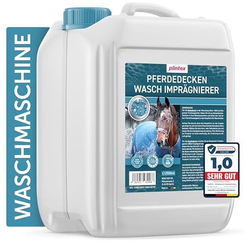 PLINTEX® Pferdedecken Wash-In Imprägnierung 2500ml dermatologisch getestet & atmungsaktiv - Nano Membran Pferdedecke Imprägnierwaschmittel - Pferd-Decken Imprägnier-Waschmittel