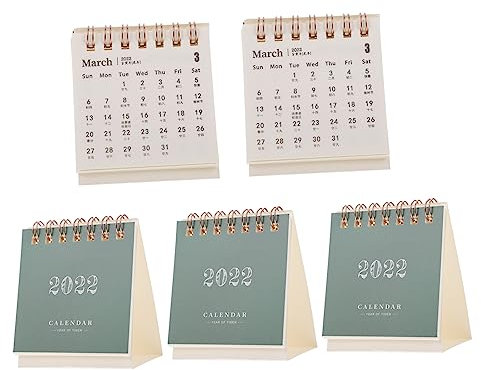 EXCEART 5 Stück 2022 Tischkalender 2022 Desktop-Kalender Tisch-Klappkalender 2021 kinder kalender Schreibtischkalender Taschenkalender Mini-Kühlschrank Mini-Tischkalender Haushaltskalender