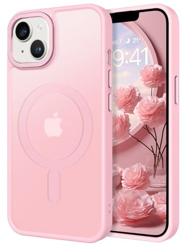 GaoBao Strong Magnetic for iPhone 14 Plus Case, Slim Fit iPhone 14 Plus Phone Case [Compatible with MagSafe] Classic Shockproof Translucent Matte Protective Cover for iPhone 14 Plus 6.7, Tender Pink