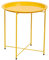 Eiauiuo Beistelltisch Rund Metallrahmen Couchtisch mit Abnehmbarem Tablett Beistelltisch Faltbare Stangenbeine Stabil Wohnzimmertisch Sofatisch Nachttisch Kaffeetisch (Color : Gelb)