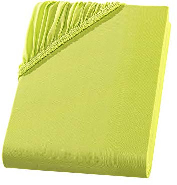 Luxus Hochwertige Spannbettlaken aus 100% Microfaser/Polyester - Hautsympathisch, Atmungsaktiv und Pflegeleicht für Ultimativen Schlafkomfort (apfelgrün, 140-160 X 200 + 30cm)