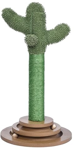 Dehner Árbol rascador Cactus para gatos, Elegante, Variado, para gatos, Aprox. 32 cm de diámetro, 60 cm de Altura, Color Verde