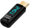 AXFEE USB C to USB C Adapter with LED Display, 240W Fast Charging and Data Transfer Type C Adapter, Compatible with Mac-Book/Phone 15/i-Pad/Galaxy/Xperia/Pixel/Android, Black