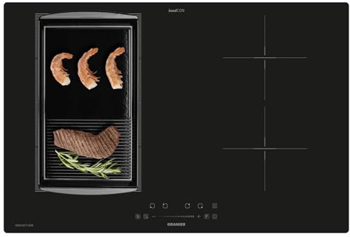 Oranier FlexX-Induktion KXI480 - Induktionskochfeld 80 cm mit Maxi- und Brückenfunktion & halb-gerillte Grillplatte