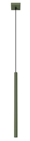 SOLLUX lighting Hängelampe Pendelleuchte Hängeleuchte Deckenlampe Lampe Decke Stahl 1 Flammig 8 x 8 x 114 cm Olivgrün Pastelo