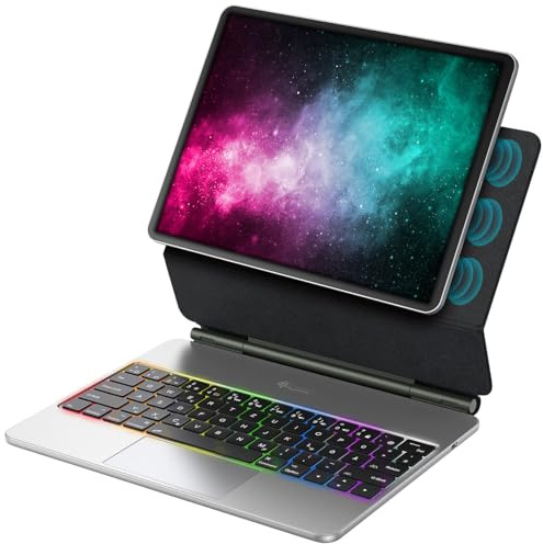 GeneralKeys Keyboard-Hülle: Magnetische Tastatur-Hülle für 11-iPads, QWERTZ, 346 Std. Laufzeit (Tastatur Touchpad, Bluetooth, Maus)