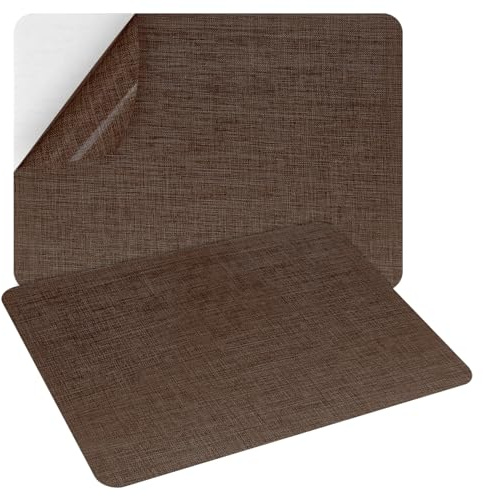 2 Pcs Fabric Repair Patch, Self-Adhesive Canvas Repair Patch 11x8 inch Waterproof Fabric Patches Linen Canvas Repair Kit for Sofas, Tents, Furniture, Awnings, Car Seats (Dark Brown)