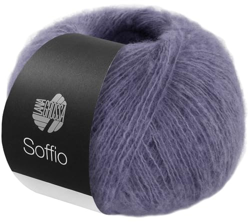 LANA GROSSA Soffio | Flauschiges Lace-Garn aus Merino- & Baumwolle mit 10% Kaschmir | Handstrickgarn aus 60% Schurwolle (Merino superfein), 30% Baumwolle (Bio) | 25g zum Stricken | 212m Garn FB 34