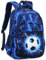 LEDAOU Schulrucksack, Teenager, Jungen, Mädchen, Kinder, Büchertasche, Grundschultasche, für 8–14 Jahre, Fußballblau, Rucksack für Jungen