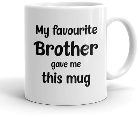 VIROSA Funny Brother Mug – “My Favourite Brother” – 11oz Ceramic Mug – Fun Birthday or Xmas Gift from Sibling – Family Coffee Cup