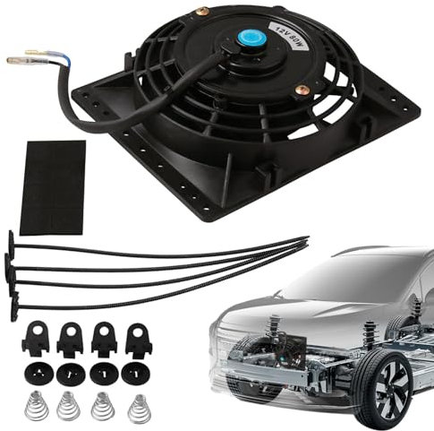 Ventilatore per radiatore elettrico - di raffreddamento 12V ad alte prestazioni, Set ventola motore da 6 | Ventilatore di circolazione 'aria compatta 80W 650CFM, kit di montaggio aj