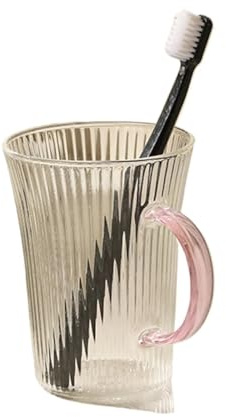 2 stücke Zahn Tasse Bad Glas Zahnbürste Tasse Paar Mundwasser Tassen Toilettenartikel Zahn Bursh Halter Lagerung Becher(Pink)
