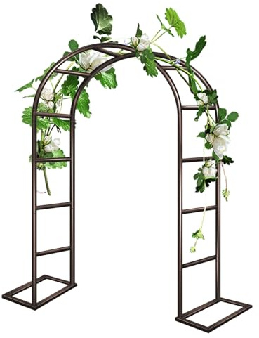 Gartenbogen Metall Rankgitter für Kletterpflanzen Rosenlaube Pergola Gartentor Verfügbare Größen: 80x200cm 120x220cm 200x230cm 350x220cm (Braun L120xB40xH220cm)