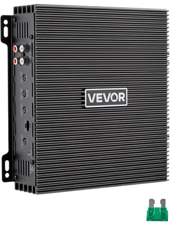 VEVOR Amplificatore Audio per Auto 2 Canali Potenza a Ponte Classe AB da 12V, Amplificatore per Auto Riduzione della Distorsione max. 2x300 W a 4 Ohm max. 2x600 W a 2 Ohm, Berline SUV Pick-Up