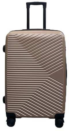 Infinity Medium Suitcase 24 Lightweight Hard Shell Luggage 4 Wheels Spinner 3-Digit Combination Lock Hard Shell Luggage for 15 to 20kg Gold
