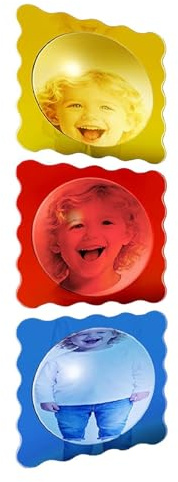Introti Multicolor Bubble Sensory Mirrors Multifunctional Sensory Learning Wall Mirror Fallschutz Interaktive Stimulation Dekoration für Kindergarten, Wissenschaft, Klassenzimmer, 3 Stück