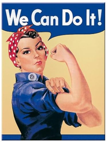 Nostalgic-Art Retro Kühlschrank-Magnet, 6 x 8 cm, We can do it – Geschenk-Idee für Starke Frauen, aus Metall, Vintage Design