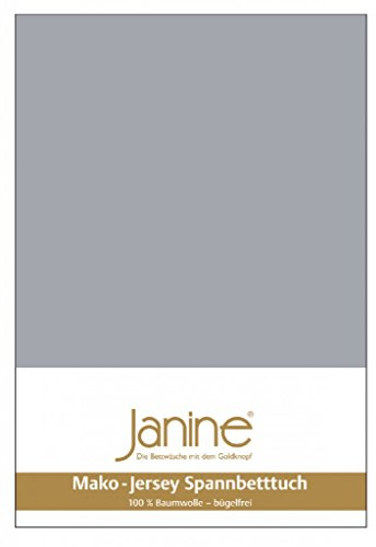 Janine Spannbetttuch 5007 Mako Jersey 90/190 bis 100/200 cm Platin Fb. 28
