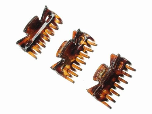 Three 4cm Tort Brown Hair Clamps Hair Claw Clips Hair Accessories Clamps for Women Girls by Glitz4Girlz