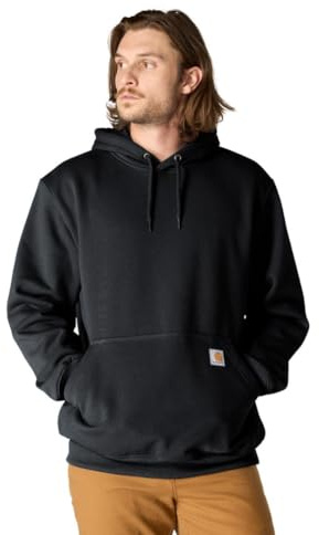 Carhartt Men's Rain Defender Paxton Heavyweight Hooded Sweatshirt, Black, Small