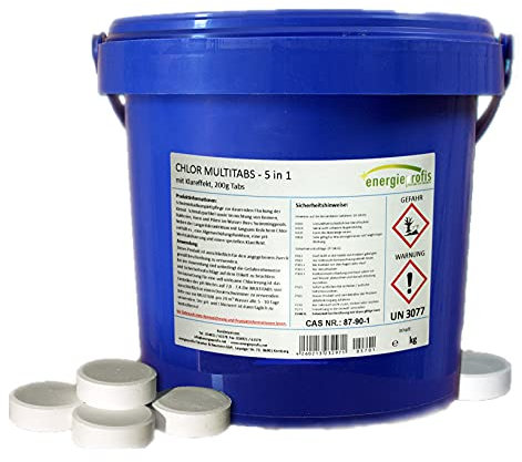 energieprofis 20 kg (4 x 5 kg) Chlor Multitabs 5 in 1 Multi Tabs Pool 200g