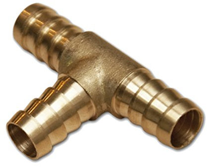 10 mm Druckluft Schlauchverbinder mit Stecknippel T-Stück Messing Druckluftanschluss