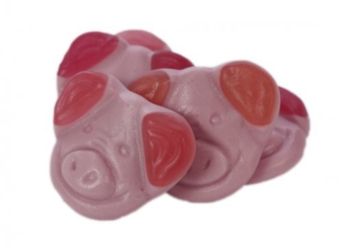 Fruchtgummi Schweineköpfe Glücksbringer Ferkel Schweinegesichter 175g