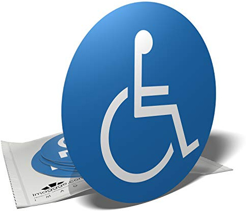 Decooo.be - Adesivi per disabile / persona con mobilità ridotta, confezione da 6 - 9,5 cm