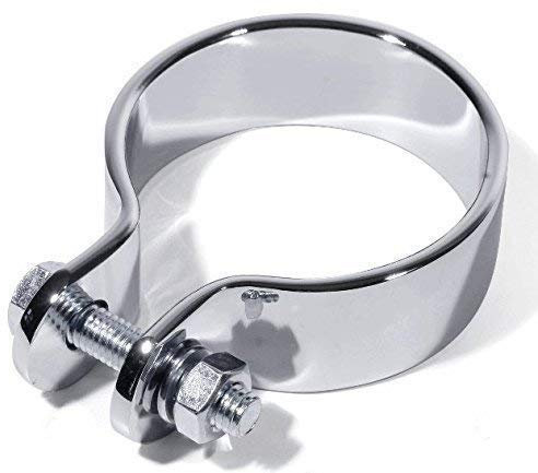 Auspuff Befestigung Klemme Halter Schelle 1-3/4 Chrom 45mm für Harley Davidson