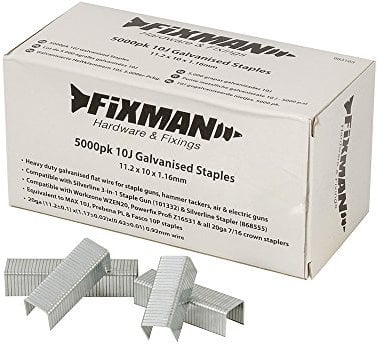 Fixman 983163 10J Heftklammern verzinkt, 11.2 x 10 x 1.16 mm, 5000 Stück
