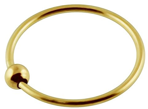 Monster Piercing | 9K Gold | Nasenring Nasenpiercing 22 Gauge - 8MM oder 10MM Durchmesser | offener Nasenring | Nase Piercing Frauen Männer