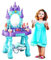 Coo11 65CM Makeup Vanity Set for Girls with Light and Music Dressing Table with Mirror, Princess Castle-Style, Pretend Beauty Accessories, Frozen-Inspired Makeup Toy Gift for Girls Ages 3+
