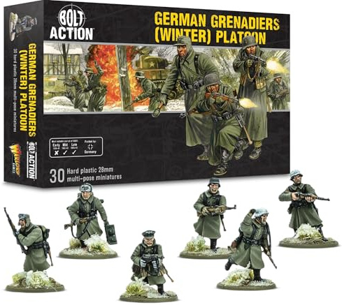 Warlord Games Germans Grenadiers Winter Infantry Platoon - 28mm Scale Plastic Miniatures for Bolt Action Highly Detailed World War 2 Miniatures for Table-top Wargaming