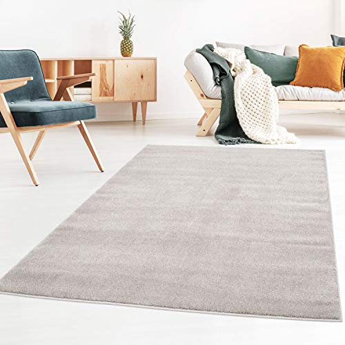 Taracarpet Kurzflor-Designer Uni Teppich extra weich fürs Wohnzimmer, Schlafzimmer, Esszimmer oder Kinderzimmer Gala grau 160x230 cm