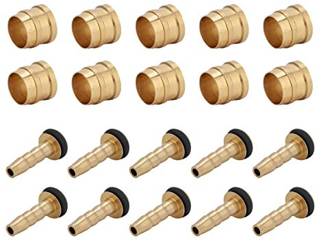 Dilwe 10er Set Hydraulischer Scheibenbremsschlauch Oliventeil für Kupfer, Gold, 10 Stück, Komponenten