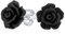 Romantische Zarte Florale 3D Geschnitzte Schwarze Rosenblumen Ohrstecker Für Frauen Teenager Für Mutter Versilberter Stift