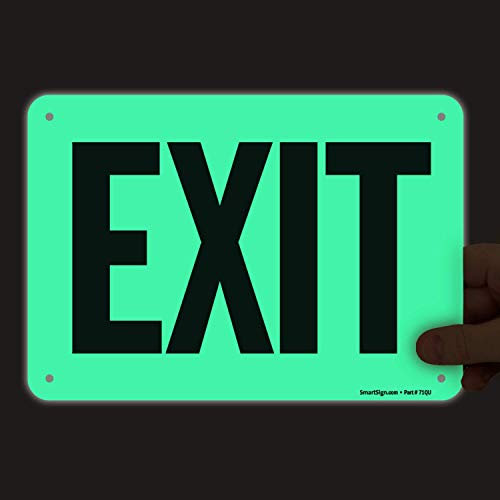 SmartSign Schild Exit, 17,8 x 25,4 cm, leuchtet im Dunkeln