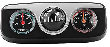 Qiilu Kompass 3 in 1 Multifunktions Kompass Dash Mount Navigation Richtung Digitalkompass Thermometer Hygrometer Einstellbar für LKW Boot Auto Innenausstattung und Wissenschaftliches Werkzeug