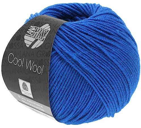 LANA GROSSA Cool Wool Uni | Extrafeine Merinowolle waschmaschinenfest und filzfrei | Handstrickgarn aus 100% Schurwolle (Merino extrafein) | 50g Wolle zum Stricken & Häkeln | 160m Garn FB 2071