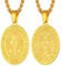 PROSTEEL HL. Benedikt Anhänger Halskette für Frauen Männer 18k vergoldet Oval Benediktusmedaille mit 55+5cm Weizenkette Amulette religiöser Modeschmuck Accessoire