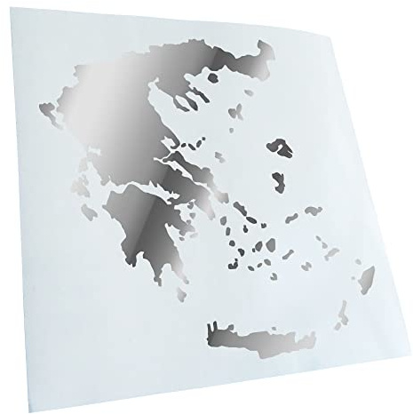 Kiwistar - Autoaufkleber - Griechenland Umriss Kontur - chrom - 24x24cm - Heckscheibe Auto Aufkleber wetterfest für Kfz LKW Mofa Truck - Sticker außen selbstklebend Tuning Zubehör für Fenster